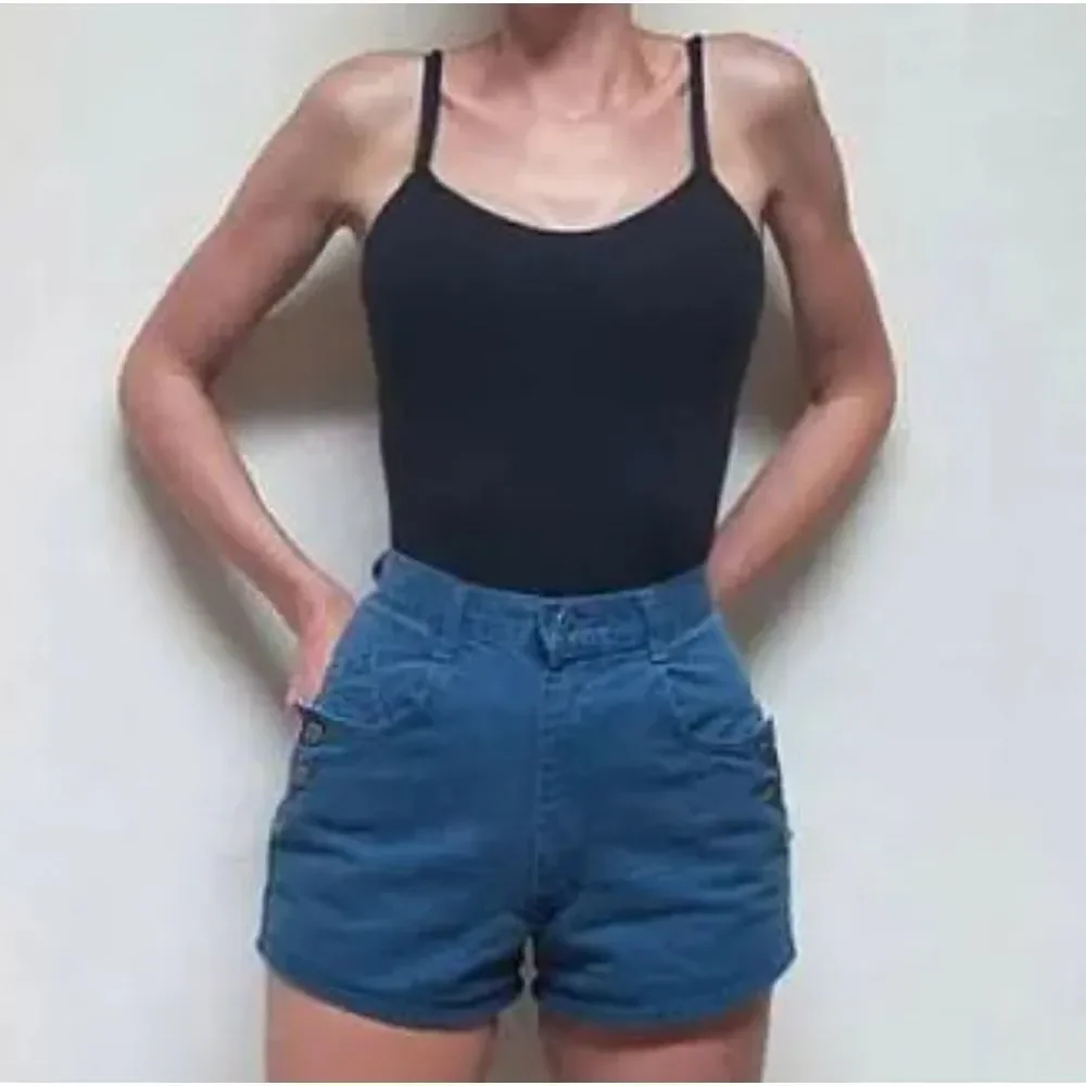 VINTAGE 80s Denim Republic Blue Daisy Duke Shorts
